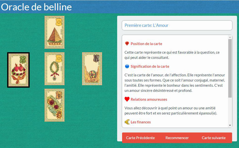 L'oracle de Belline - tirages et interprétations, tirages et